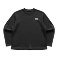 Black Waffle Knit Oversized Tee