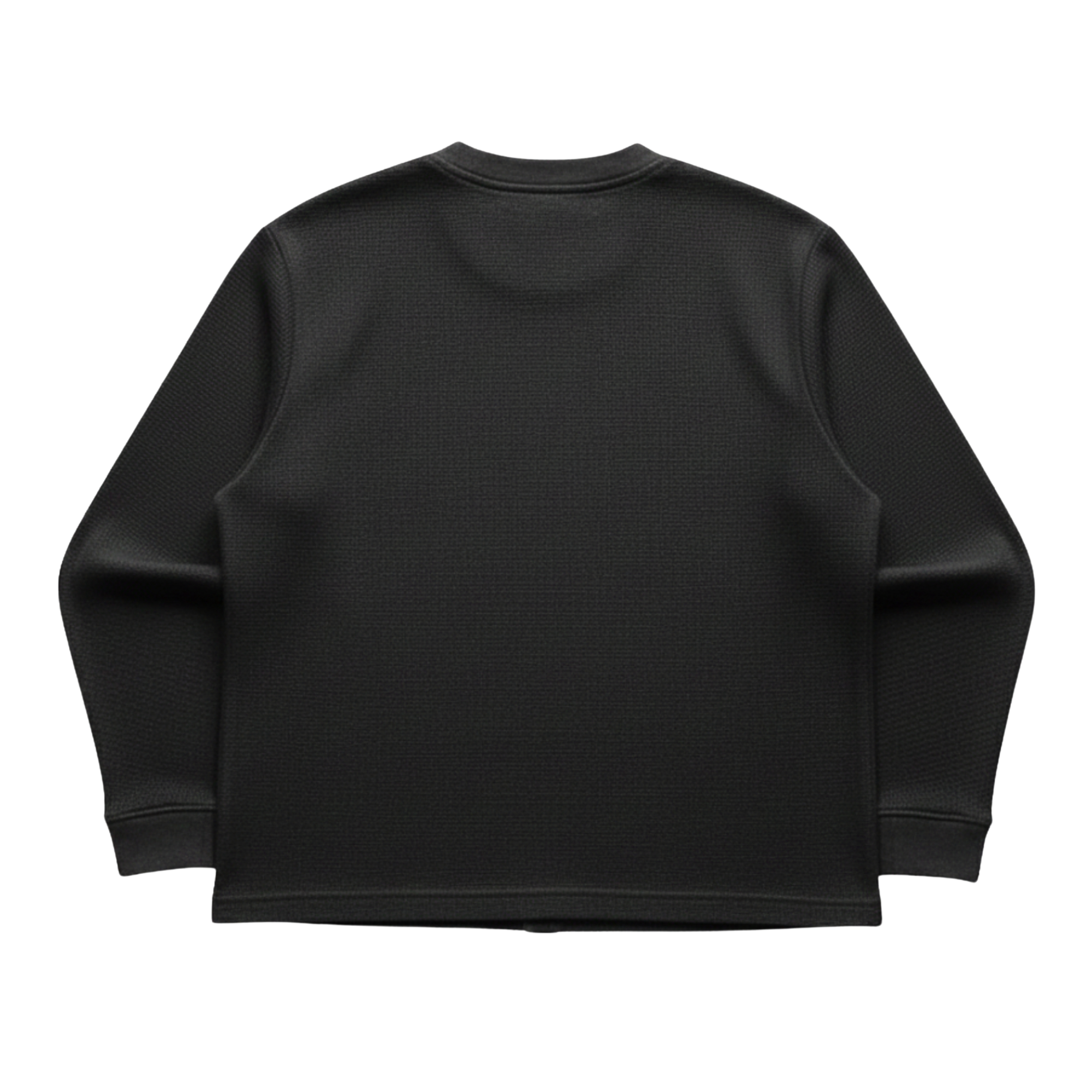 Black Waffle Knit Oversized Tee