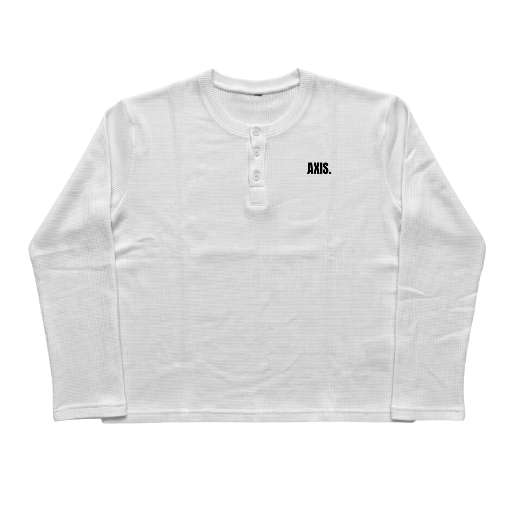 White Henley Waffle Knit Tee