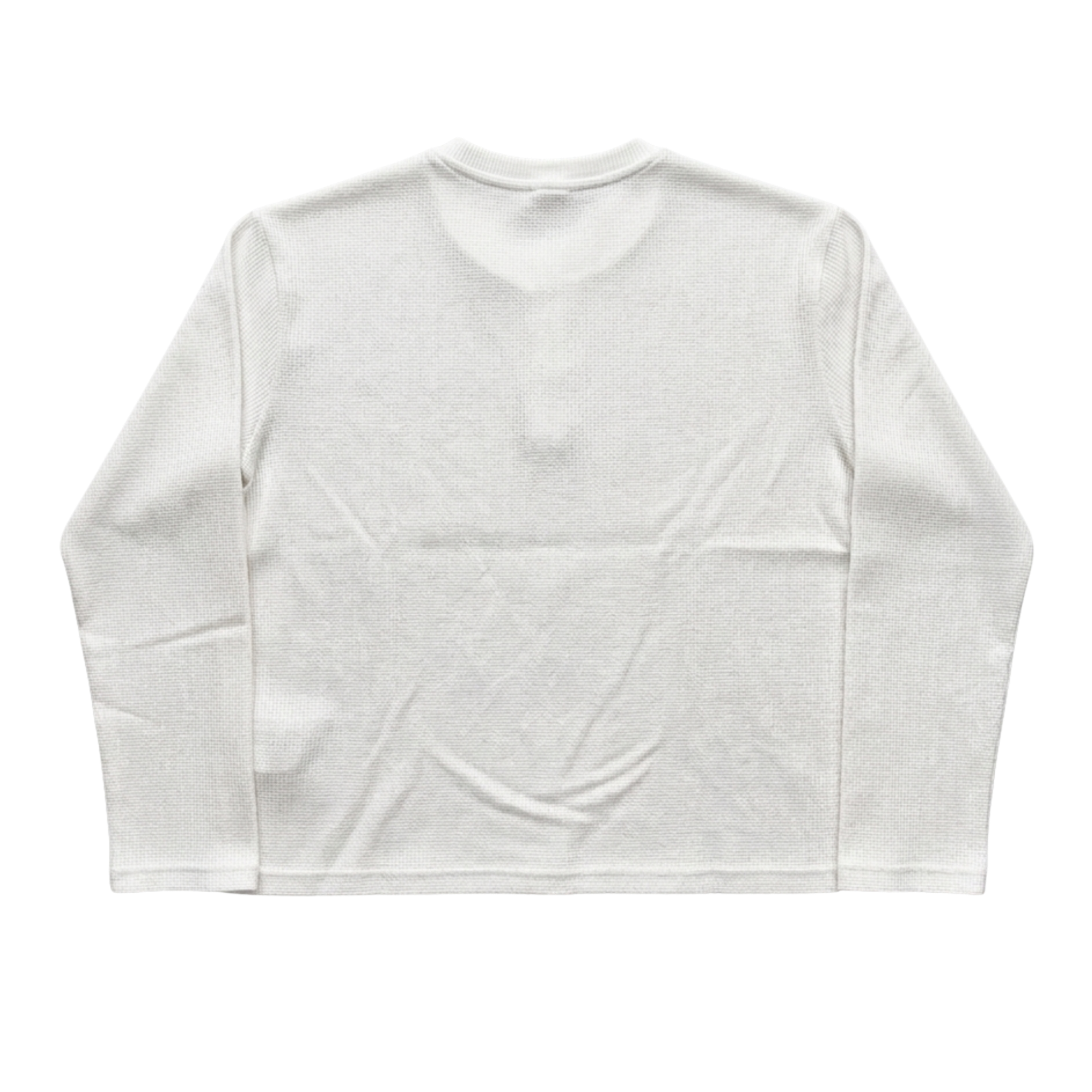 White Henley Waffle Knit Tee