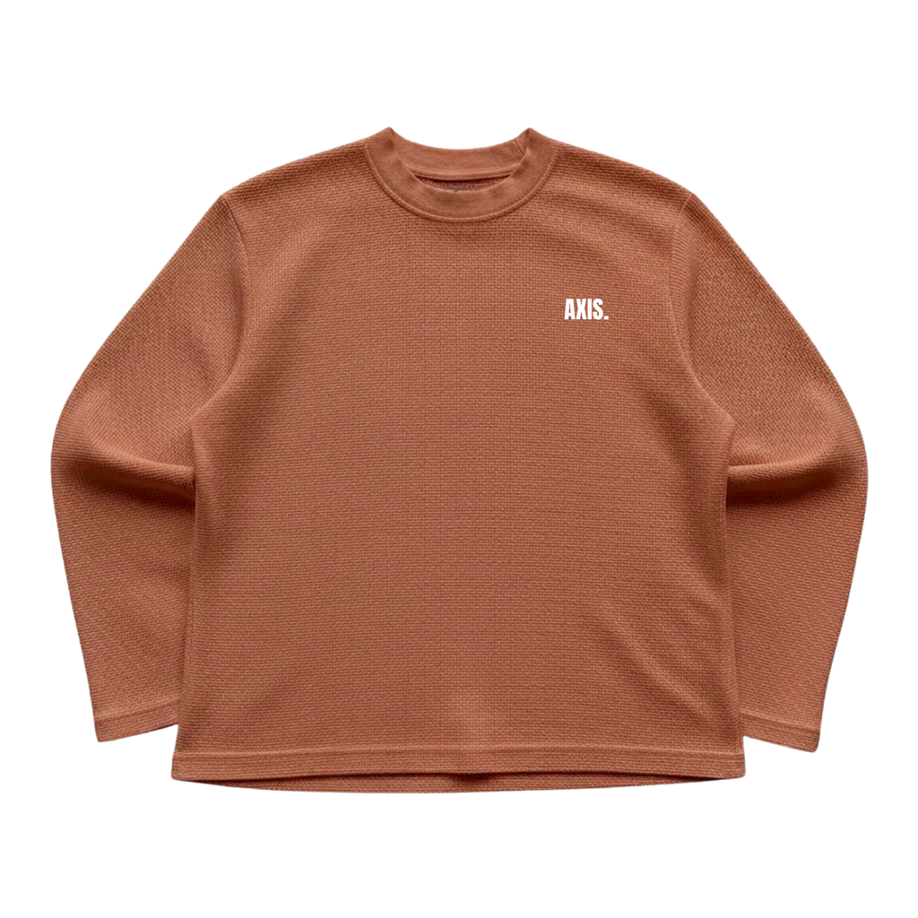 Mocha Waffle Knit Oversized Tee
