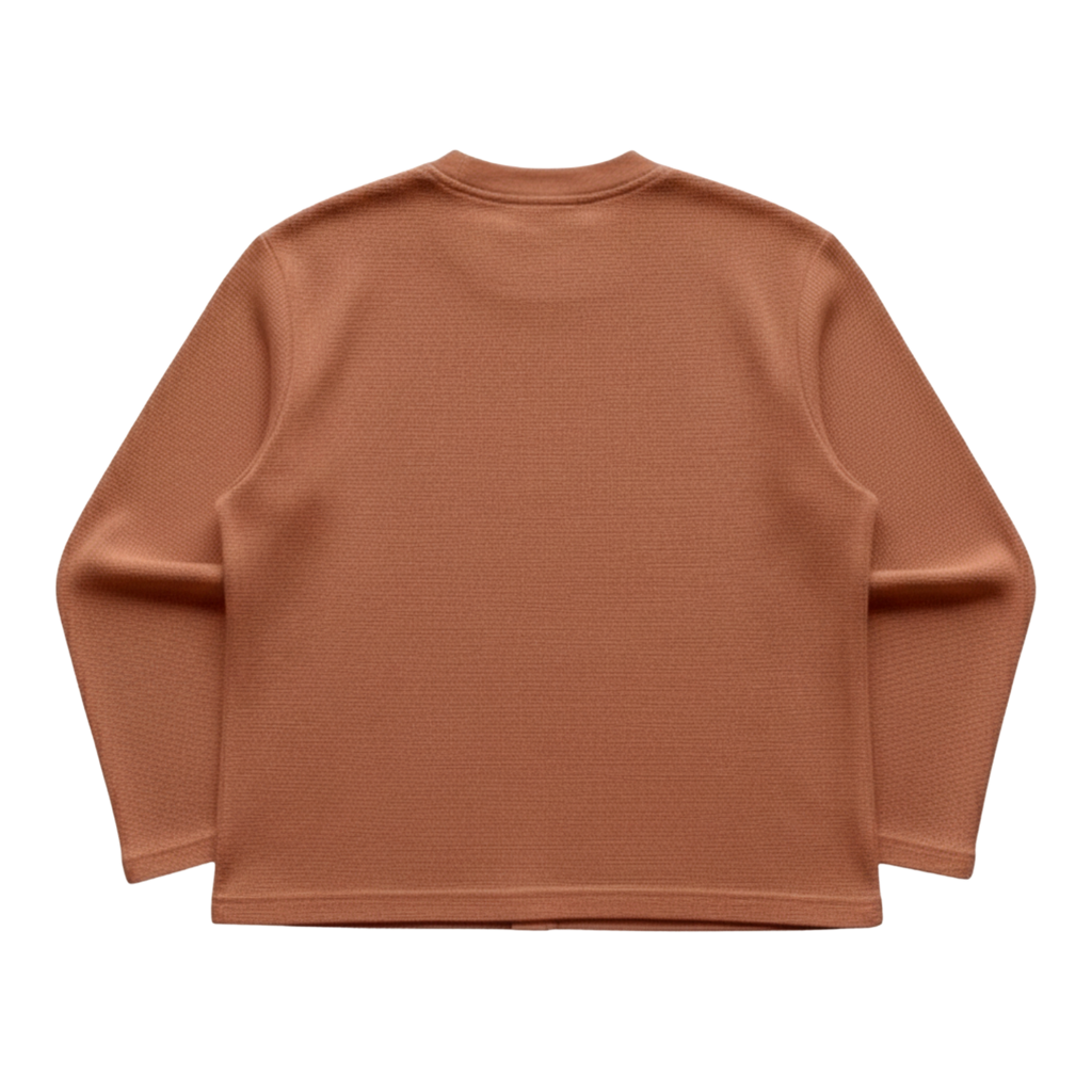 Mocha Waffle Knit Oversized Tee