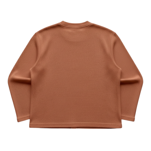 Mocha Waffle Knit Oversized Tee